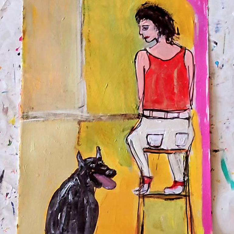 Original Abstract Animal Painting by Ben  Yezhak Levi