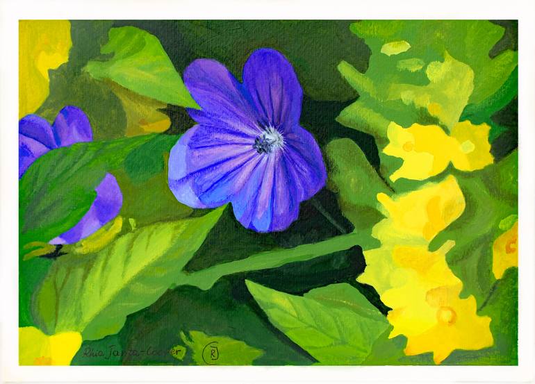Original Color Field Painting Floral Painting by Rhia  Janta-Cooper