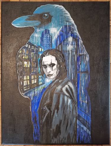 Peinture affiche film the Crow thumb