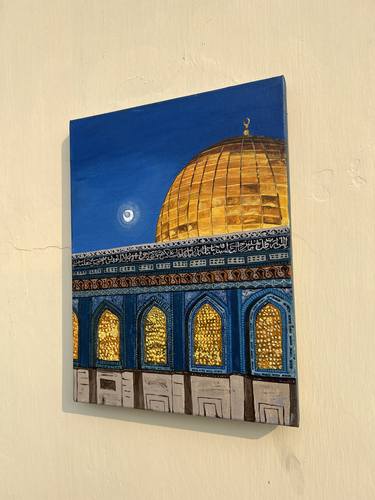Dome of the Rock at night painting thumb