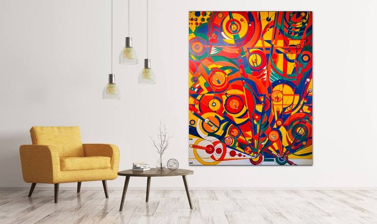 Original Abstract Geometric Painting by Aaron Anderson