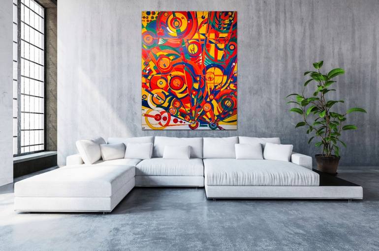 Original Abstract Geometric Painting by Aaron Anderson