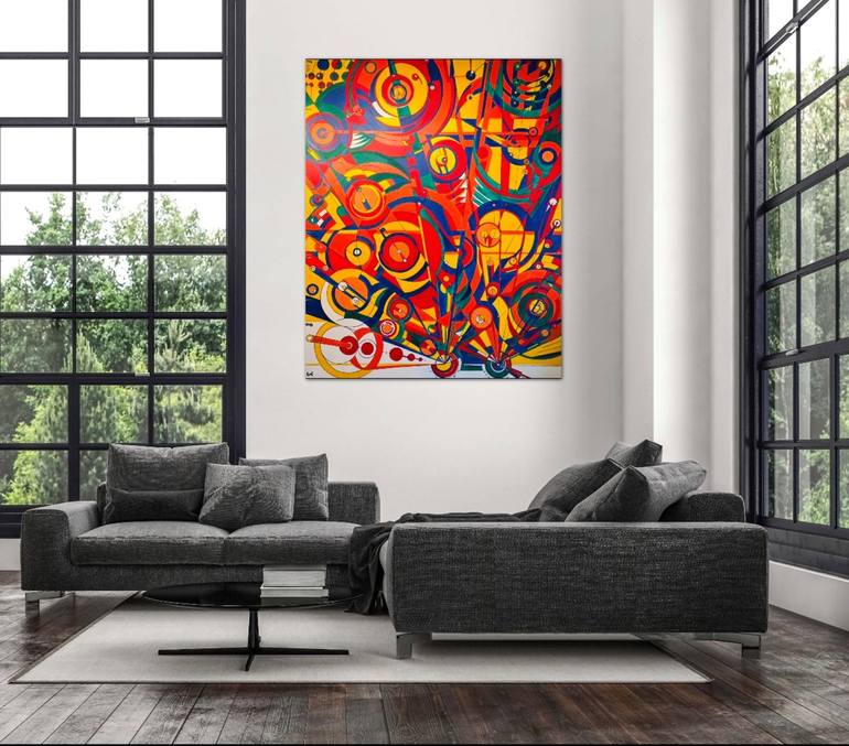 Original Abstract Geometric Painting by Aaron Anderson