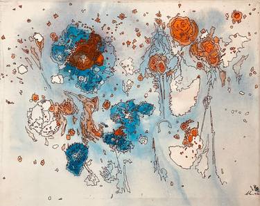 "Blue and Orange Flower Study" thumb