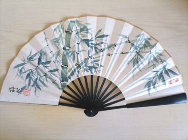 Traditonal Chinese Folding Hand Fan--Bamboo thumb