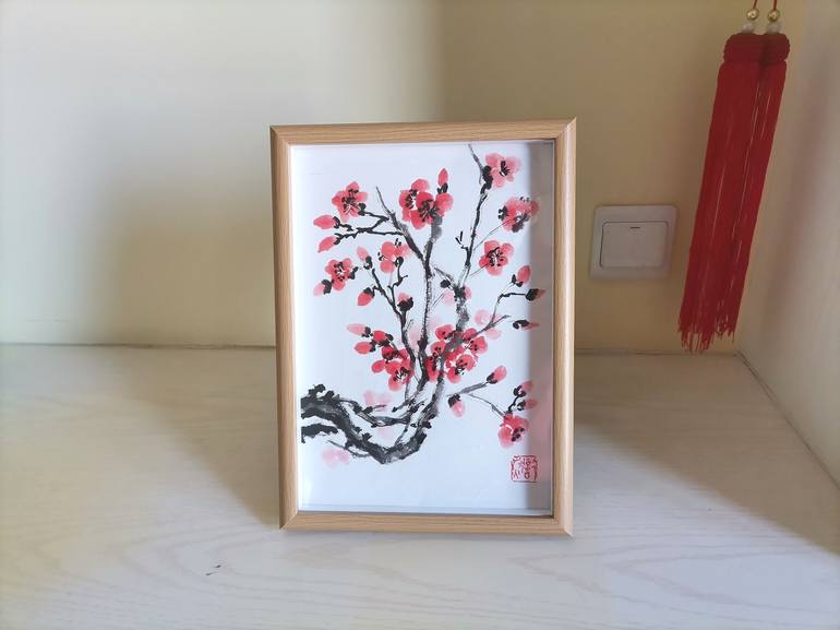 Original Art Deco Floral Painting by Ran Xu