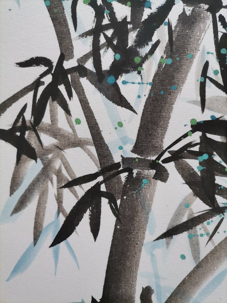 Original Art Deco Floral Painting by Ran Xu