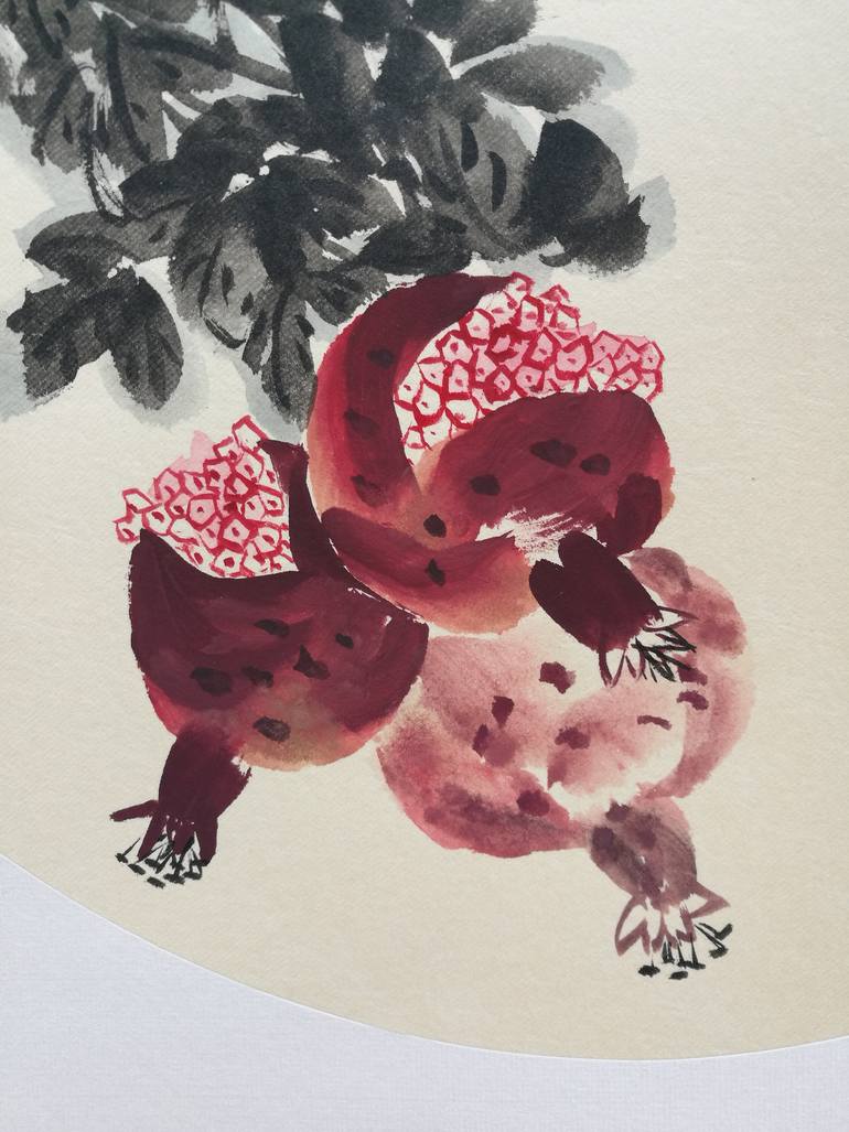 Original Art Deco Floral Painting by Ran Xu