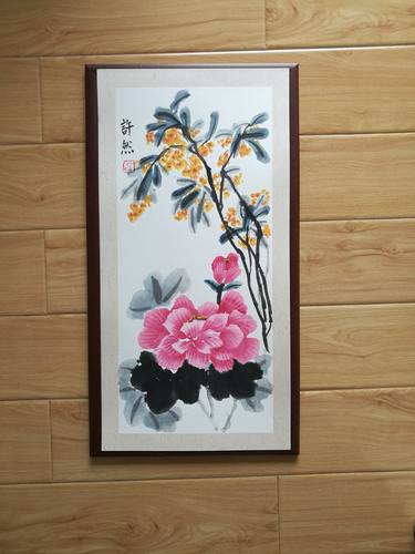 Handpainted Hibiscus,Traditional Handpainted Painting thumb