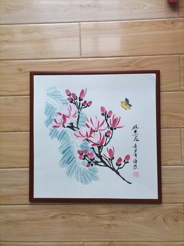 Handpainted Chinese Painting,Original Magnolia Blossom thumb