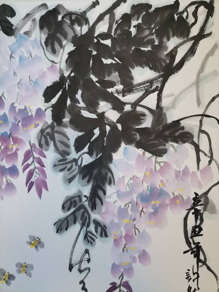 Original Floral Painting by Ran Xu