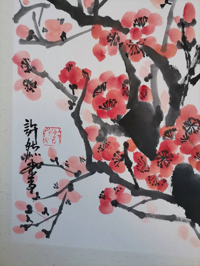 Original Floral Painting by Ran Xu