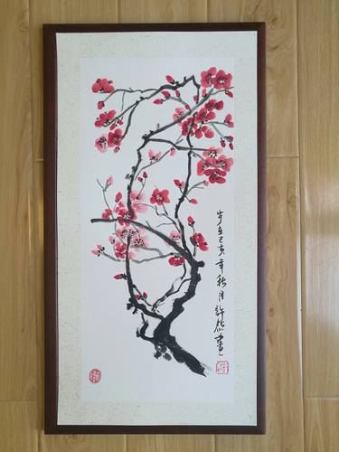 Original Chinese Plum Blossom Painting, Living Room Painting thumb