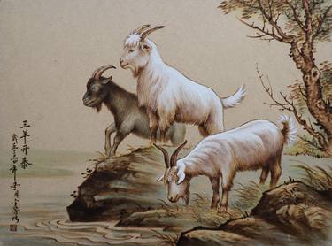 Original Folk Animal Paintings by Jinfang Lu