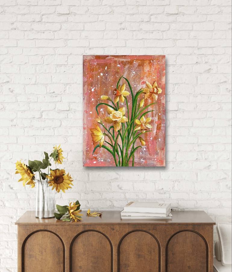 Original Abstract Expressionism Floral Painting by Milana Boroday