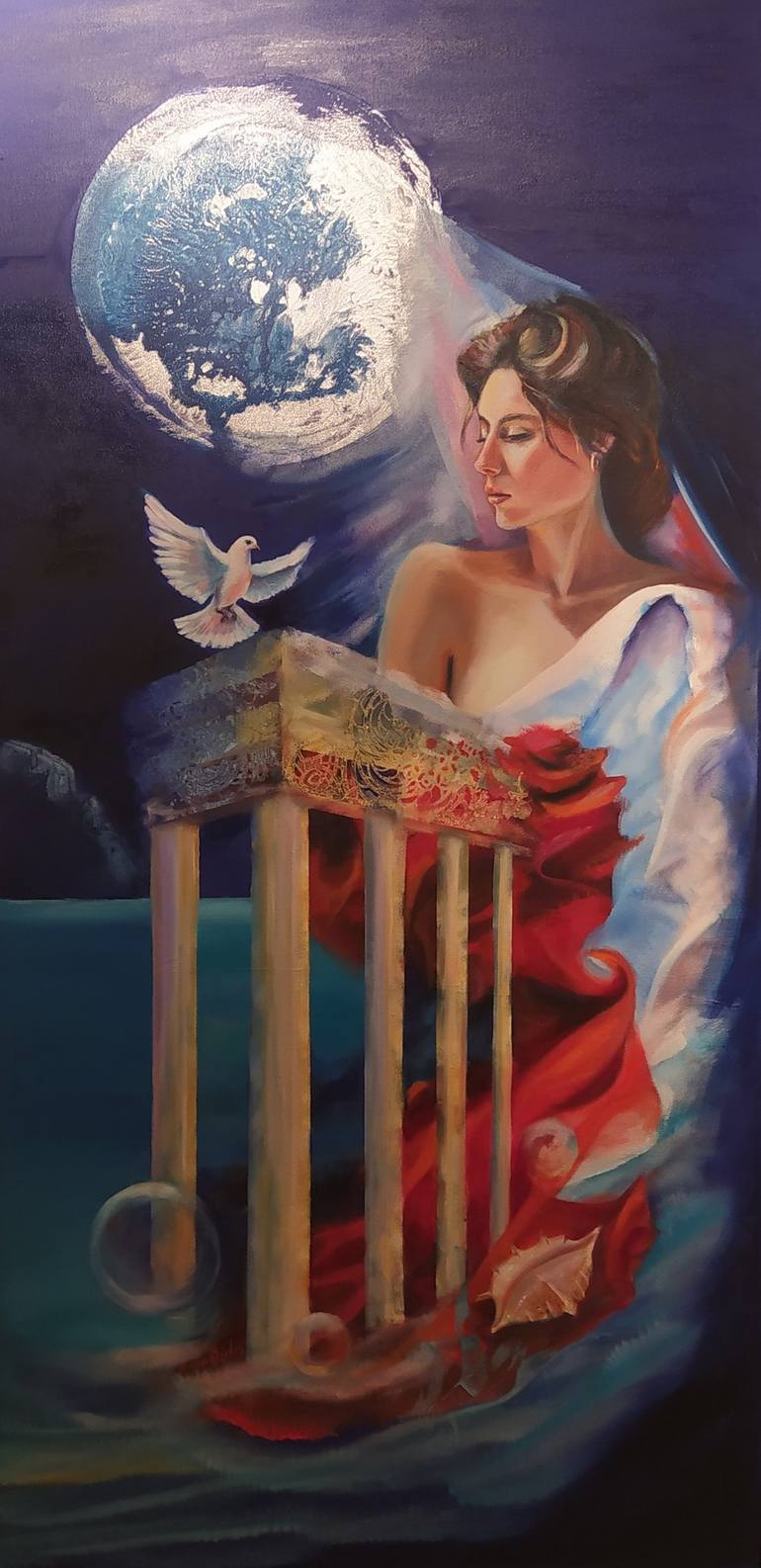 Original Classical Mythology Painting by Anna Barlas