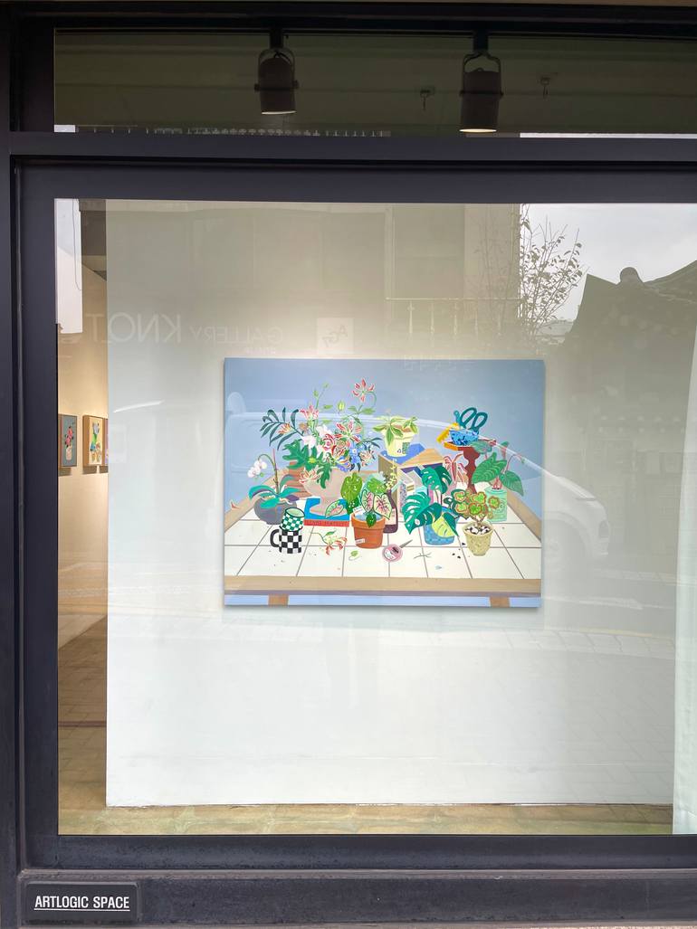 Original Pop Art Garden Painting by Eunjoo Lee