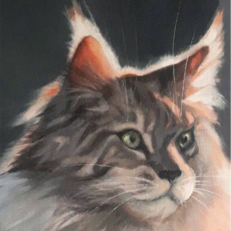 Original Realism Animal Painting by Yuliia Zaverukha