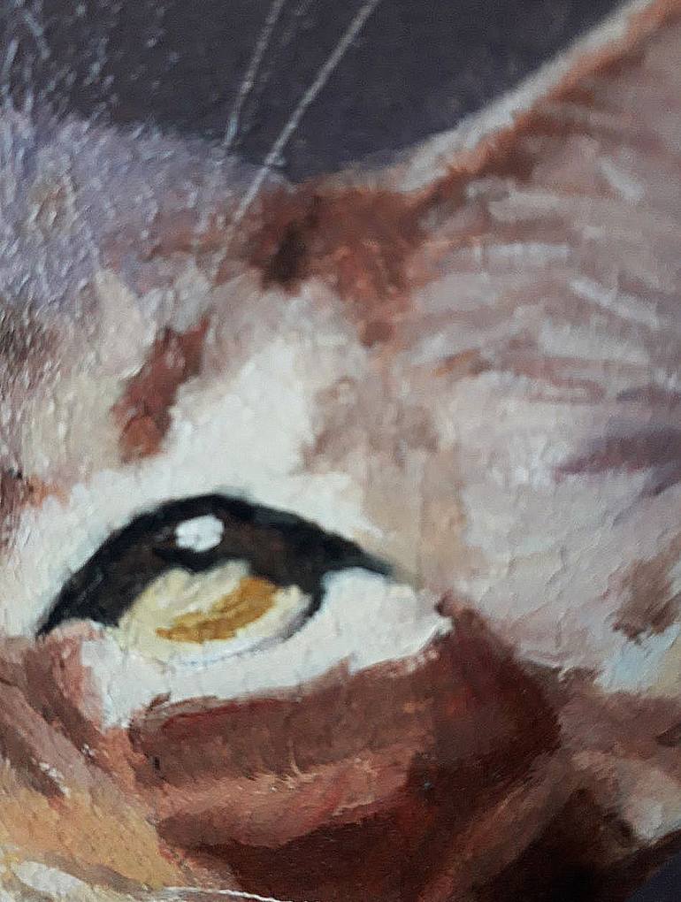 Original Impressionism Cats Painting by Yuliia Zaverukha
