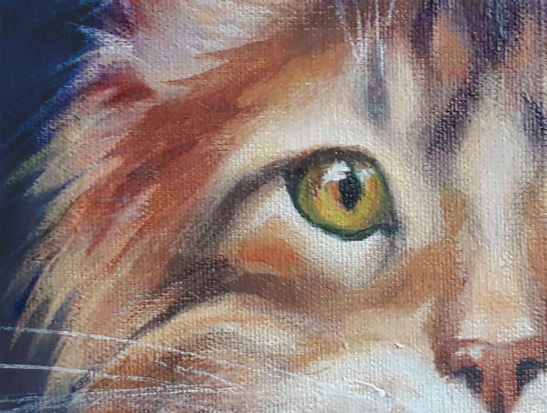 Original Portraiture Cats Painting by Yuliia Zaverukha