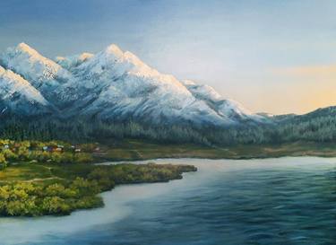 Dawn in the Tatras. Original oil painting. thumb