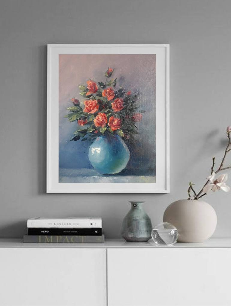 Original Realism Floral Painting by Yuliia Zaverukha