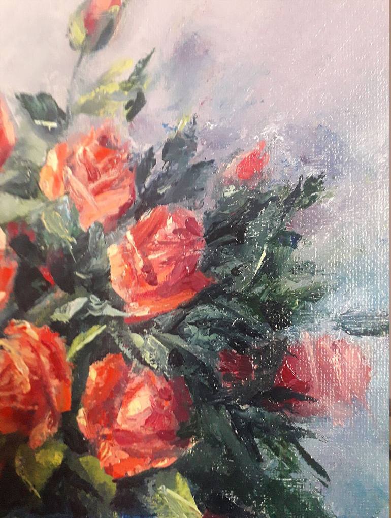 Original Floral Painting by Yuliia Zaverukha