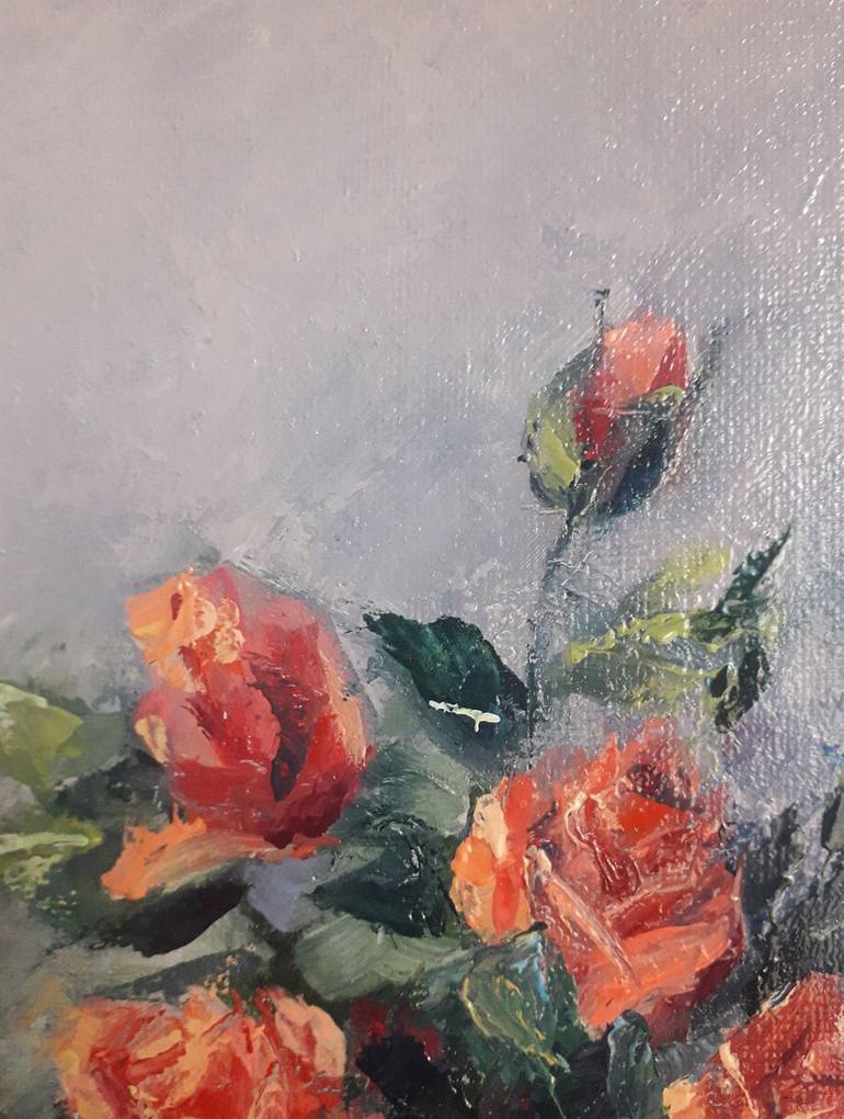 Original Realism Floral Painting by Yuliia Zaverukha