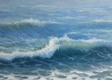 Seascape. I will see you, sea! Original oil painting. thumb