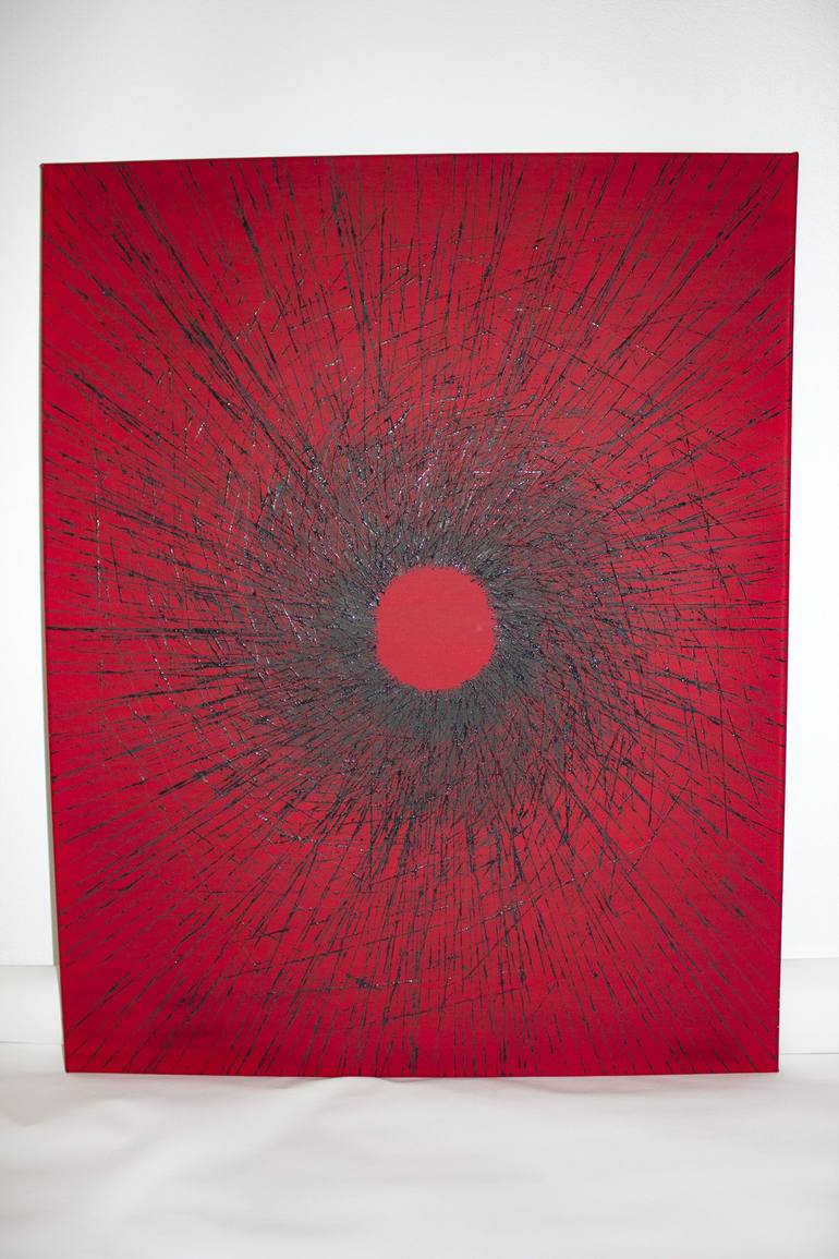 Original Art Nouveau Geometric Painting by Andr Bel