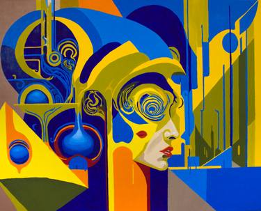 Original Art Nouveau Women Painting by Andr Bel