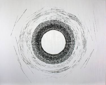Original Black & White Abstract Painting by Andr Bel