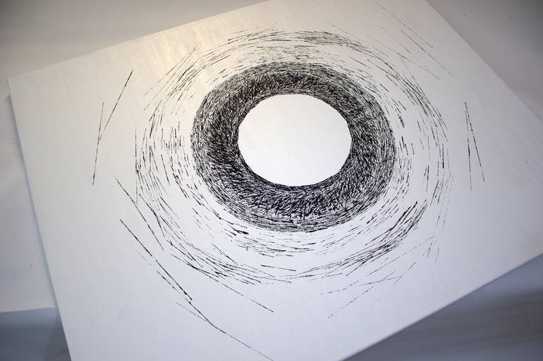 Original Black & White Abstract Painting by Andr Bel