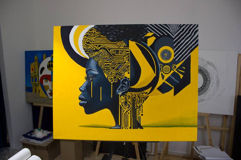 Original Conceptual Abstract Painting by Andr Bel