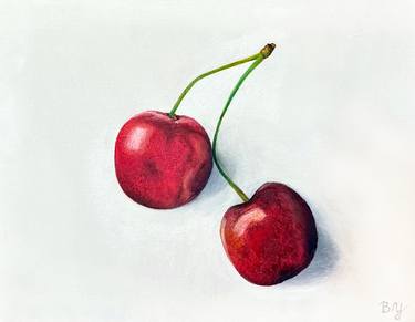 Cherry Popping - Oil Painting Still Life thumb