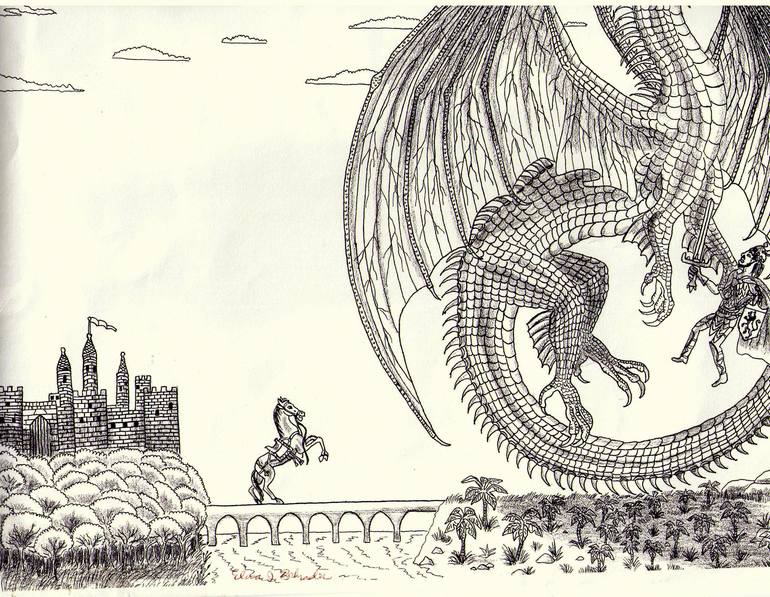 Original Illustration Fantasy Drawing by Elvia Barrera