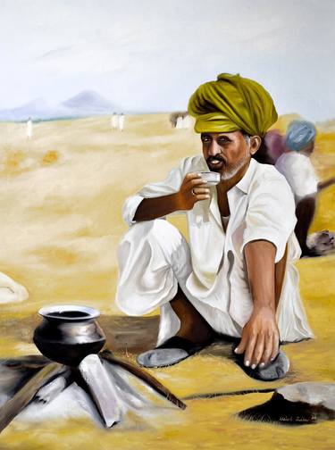 Original Rural Life Painting by Vishal Jadhav