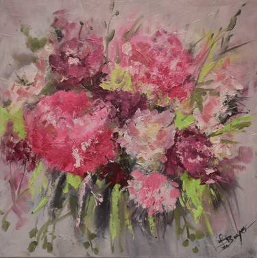 Original Abstract Floral Paintings by Sandra Bayer