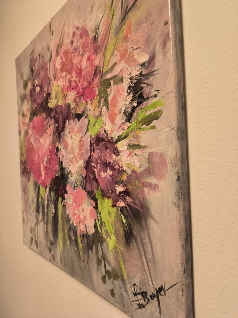 Original Abstract Floral Painting by Sandra Bayer