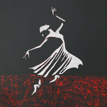 Original Black & White Abstract Painting by Mark Rein