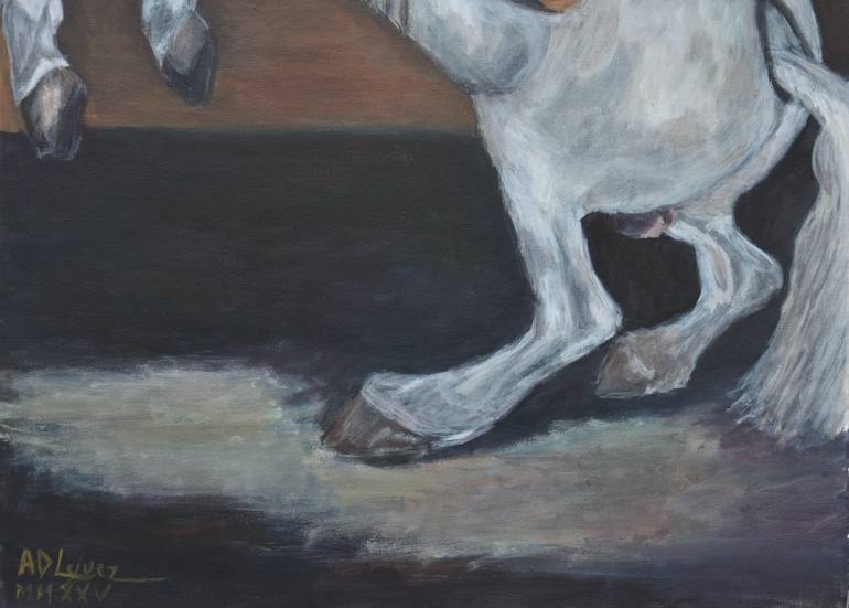 Original Figurative Horse Painting by Alexandre David Lejuez