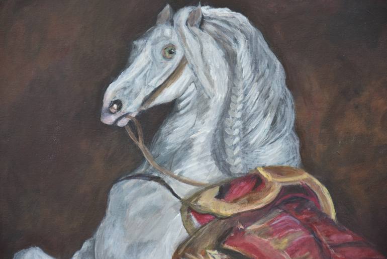 Original Figurative Horse Painting by Alexandre David Lejuez