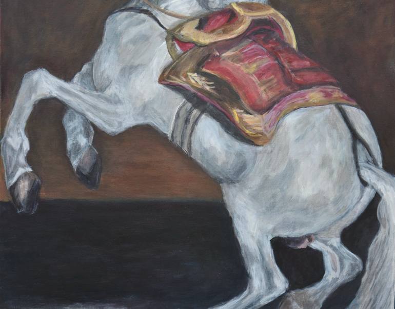Original Figurative Horse Painting by Alexandre David Lejuez