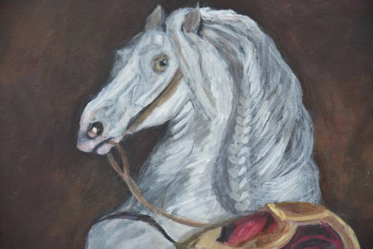 Original Figurative Horse Painting by Alexandre David Lejuez