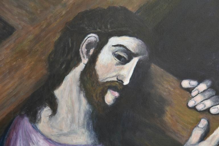 Original Figurative Religion Painting by Alexandre David Lejuez
