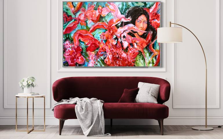 Original Abstract Expressionism Floral Painting by Kristina Grishina