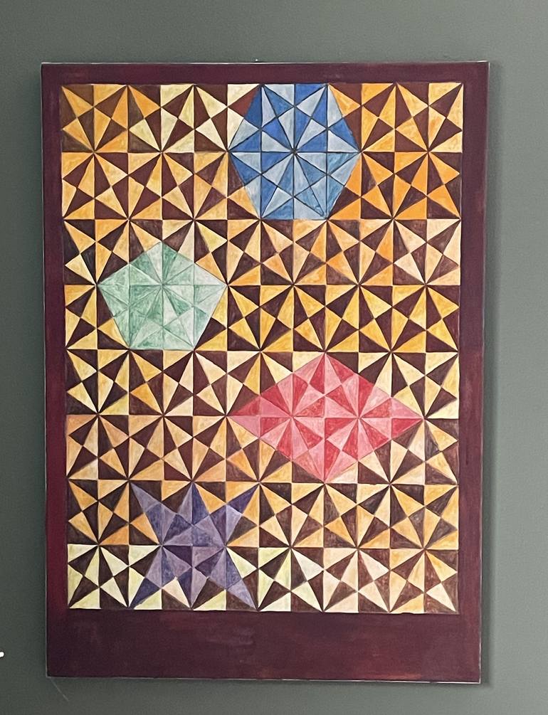 Original Geometric Abstract Painting by Vera Nievelstein