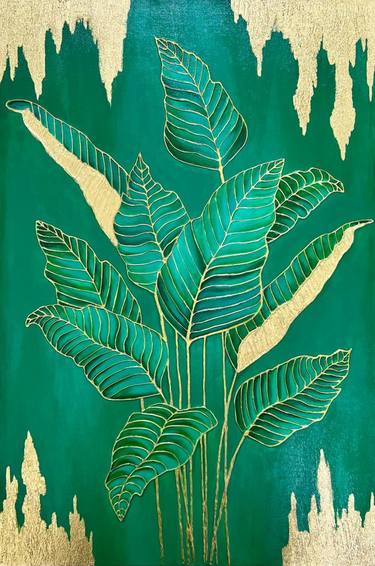 Original Art Deco Botanic Paintings by Arvind Kaur