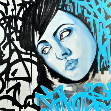 Original Street Art Women Paintings by Magali Feuga