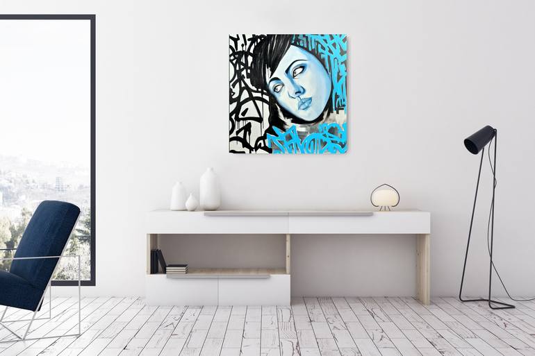 Original Street Art Women Painting by Magali Feuga